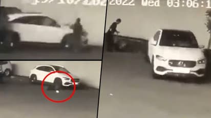 Caught On Camera: Filmmaker Kamal Kishor Mishra runs over wife with car after being seen with another woman
