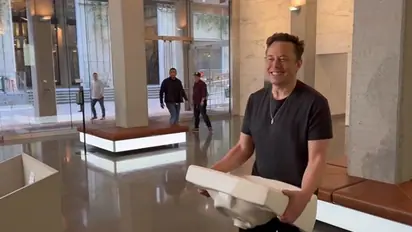 Elon Musk visits Twitter headquarters carrying a sink; here's why 