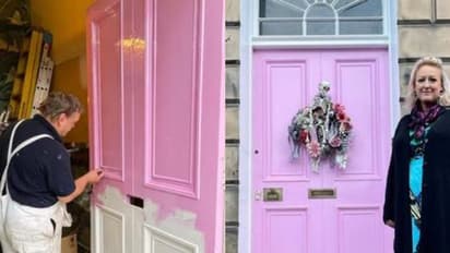 വീടിന്റെ കതകിന് പിങ്ക് നിറം നല്കി 48കാരി; വന്തുക പിഴയുമായി നഗരസഭ