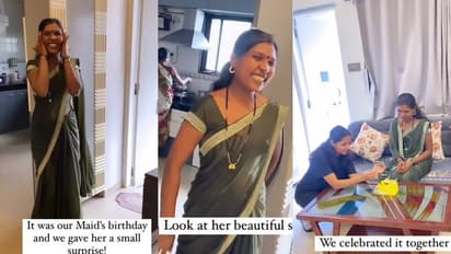 ಹುಟ್ಟುಹಬ್ಬ ಆಚರಿಸಿದ ಮನೆ ಮಂದಿ: ಭಾವುಕಳಾದ ಮನೆ ಕೆಲಸದಾಕೆ... ವಿಡಿಯೋ ವೈರಲ್