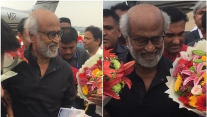 ಅಪ್ಪುಗೆ ಕರ್ನಾಟಕ ರತ್ನ; ಬೆಂಗಳೂರಿಗೆ ಆಗಮಿಸಿದ ಸೂಪರ್ ಸ್ಟಾರ್ ರಜನಿಕಾಂತ್‌ಗೆ ಅದ್ದೂರಿ ಸ್ವಾಗತ