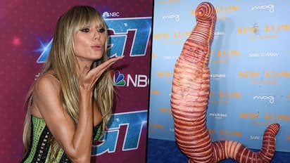 Heidi Klum dons the BEST costume of all time; supermodel turned giant worm at her New York Halloween party