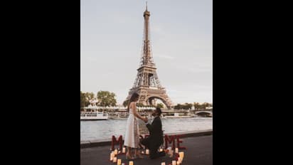 ஈஃபில் டவர் முன் ப்ரீ வெட்டிங் போட்டோஷூட்... வருங்கால கணவருடன் ரொமான்ஸ் செய்த ஹன்சிகா - வைரலாகும் போட்டோஸ்