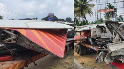 'വിമാനം റോഡിലിറങ്ങി'; ട്രെയിലറില്‍ കൊണ്ടുപോയ വിമാനത്തിന്‍റെ ചിറക്  ബസിലിടിച്ചു കയറി, 5 പേര്‍ക്ക് പരിക്ക്