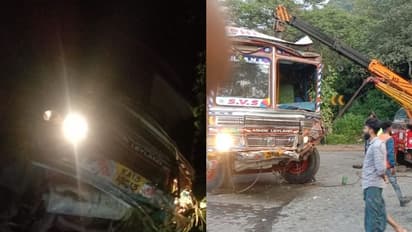 ഇനിയും കണ്ടെത്താതെ ഗ്യാസ് സിലിണ്ടറുകള്; താമശേരി ചുരത്തില് കൊക്കയില് വീണ ലോറി മുകളിലെത്തിച്ചു