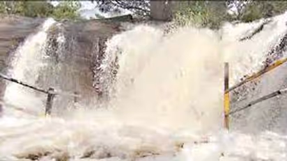 வெளுத்து வாங்கும் மழை.. கரைபுரண்டு ஓடும் வெள்ளம்.. கும்பக்கரை அருவில் குளிக்க தடை..