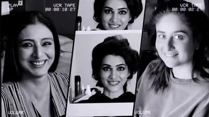 Rhea Kapoor posted a funny BTS glimpse of 'The Crew' photoshoot,featuring Tabu, Kareena and Kriti Sanon
