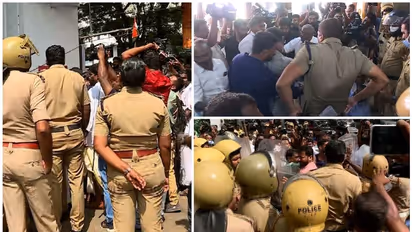 നാലാം ദിനവും പ്രതിഷേധം; തിരുവനന്തപുരം നഗരസഭാ കവാടം ബലമായി അടച്ച് പ്രതിഷേധക്കാര്, പൊലീസുമായി ഉന്തും തള്ളും