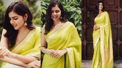 ലൈം ഗ്രീന് സാരിയില് തിളങ്ങി കല്യാണി പ്രിയദര്ശന്; ചിത്രങ്ങള് വൈറല്