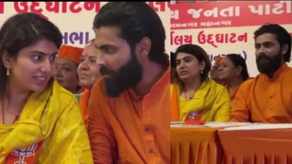 ബിജെപിക്കായി മത്സരിക്കുന്ന ഭാര്യയ്ക്ക് വേണ്ടി പ്രചാരണത്തിന് ഇറങ്ങി രവീന്ദ്ര ജഡേജ