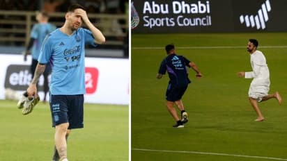 മെസി പരിശീലനം ആരംഭിച്ചു; ഇതിഹാസ താരത്തെ തൊടാന്‍ ആരാധകന്‍ ഗ്രൗണ്ടിലേക്ക്- വീഡിയോ കാണാം