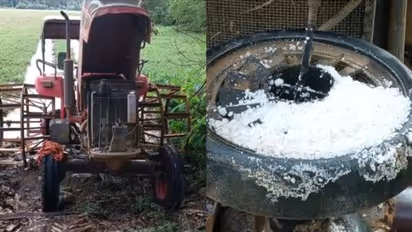 കോട്ടയത്ത് പാടം പൂട്ടാനെത്തിയ ട്രാക്ടറിന്റെ ടാങ്കില് ഉപ്പുകല്ലിട്ട് അജ്ഞാതര്