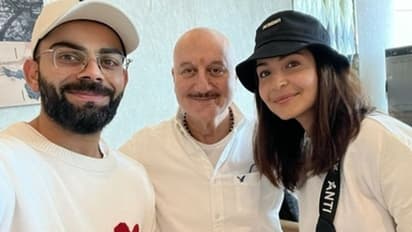 ವಿರುಷ್ಕಾ ಜೋಡಿಯನ್ನು ಭೇಟಿಯಾದ ಅನುಪಮ್ ಖೇರ್..! ಫೋಟೋ ವೈರಲ್