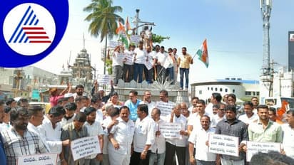 Davanagere: ಸಚಿವ-ಸಂಸದರ ನಿರ್ಲಕ್ಷ್ಯ ಖಂಡಿಸಿ ಕಾಂಗ್ರೆಸ್ ಪ್ರತಿಭಟನೆ