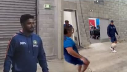 സഞ്ജുവിന് ഫുട്ബോളും വശം, അങ്കം ന്യൂസിലന്ഡ് താരങ്ങള്ക്കെതിരെ- വീഡിയോ