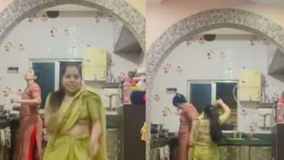 അടുക്കളയില് നിന്ന് മരുമകളുടെ ഡാന്സ്, പുറകില് ഭര്തൃമാതാവിന്റെ റിയാക്ഷന്; വൈറലായി വീഡിയോ