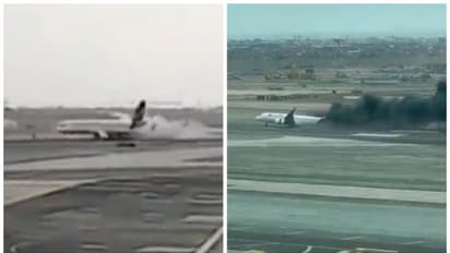 ఎయిర్పోర్టులో రన్ వే పై ఫైర్ ట్రక్ను ఢీకొన్న విమానం.. పొగ, నిప్పు అలాగే దూసుకెళ్లిన ఫ్లైట్ (వీడియో)