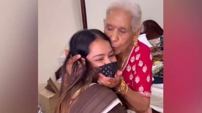 ഒരുക്കി സുന്ദരിയാക്കിയ മേക്കപ്പ് ആര്‍ട്ടിസ്റ്റിനെ ആലിംഗനം ചെയ്ത് വയോധിക; വൈറലായി വീഡിയോ 