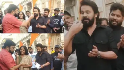 'ബാന്ദ്ര' സെറ്റിൽ ഗണേഷ് കുമാറിന്റെ പിറന്നാൾ ആഘോഷം; മധുരം പങ്കിട്ട് ദിലീപ്- വീഡിയോ