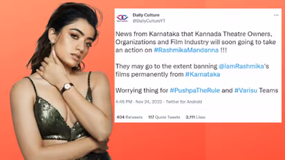 Is Rashmika Mandanna in trouble? Her films Pushpa 2 and Varisu are banned in Karnataka? Read this