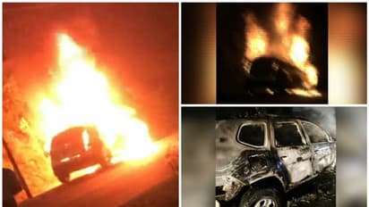 சேலத்தில் கார்கள் மோதி பயங்கர தீ விபத்து; 5 பேர் அதிர்ஷ்டவசமாக உயிர் தப்பினர்