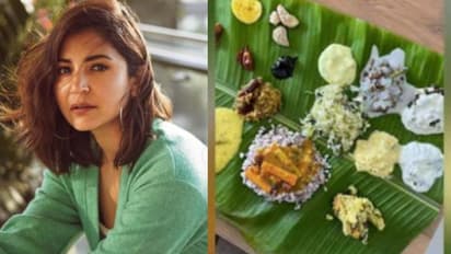 നാടന് സദ്യ കഴിക്കുന്ന അനുഷ്ക ശര്മ; വൈറലായി ചിത്രം