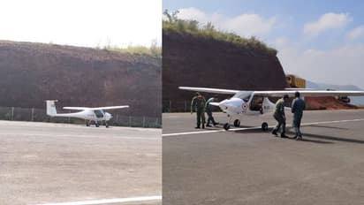 'ചരിത്ര നിമിഷം', ആകാശ സ്വപ്നങ്ങള്ക്ക് ചിറകു നല്കി മൂന്നാം ശ്രമത്തിൽ സത്രത്തിൽ വിമാനം ഇറങ്ങി