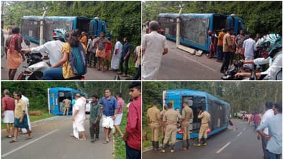 ബ്രേക്ക് പോയി, കൊടുംവളവും താഴ്ചയും നോക്കി ചേർത്ത് നിർത്താൻ നോക്കിയെങ്കിലും പാളി; കോട്ടയത്ത് ബസ് മറിഞ്ഞ് അപകടം