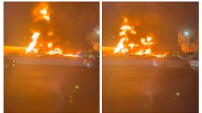 സൗദി അറേബ്യയില്‍ നിയന്ത്രണം വിട്ടു മറിഞ്ഞ ടാങ്കറില്‍ തീപിടിച്ചു; ആറ് വാഹനങ്ങള്‍ക്ക് നാശനഷ്ടം