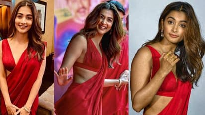 రెడ్‌ శారీలో పేలిన పూజా హెగ్డే థౌజండ్ వాలా అందాలు.. నడుము మడతలు చూపిస్తూ `సర్కస్‌` ఈవెంట్‌లో హల్‌చల్‌..