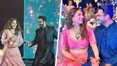 Hansika Motwani dances her heart out with fiancé Sohael at Sangeet ceremony | WATCH