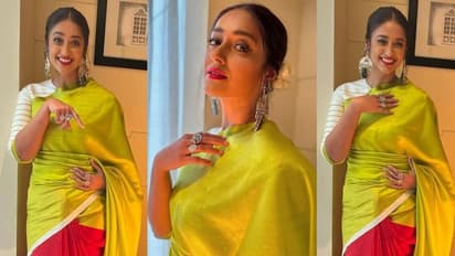 బంగారు రంగు చీరలో బెల్లీ భామ ఇలియానా సోయగాల మెరుపులు... సాంప్రదాయ కట్టులో కూడా కవ్విస్తున్న భామ!