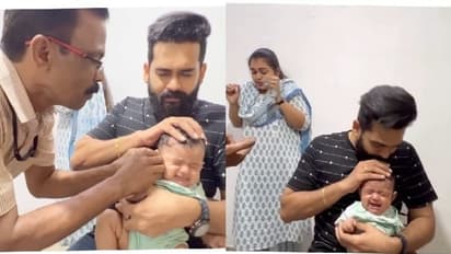 ധ്വനിമോളുടെ കാതുകുത്ത്, കണ്ണ് നിറഞ്ഞ് യുവയും മൃദുലയും