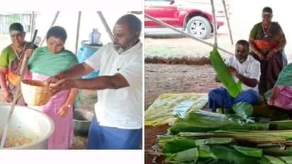 திமுகவிற்கு எதிராக போராட்டம்..! அதிமுக தொண்டர்களுக்கு தன் கையாலயே உணவு சமைத்த ஆர்.பி.உதயகுமார்