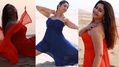 ఒడ్డున పడ్డ సొరచేపలా పూనమ్ బజ్వా గ్లామర్ హొయలు.. బీచ్ లో రెడ్ హాట్ పరువాల విందు 