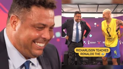 ഇത് ഡാന്‍സ് മാസ്റ്റർ റിച്ചു; സാക്ഷാല്‍ റൊണാള്‍ഡോയെ 'പ്രാവാട്ടം' പഠിപ്പിച്ച് റിച്ചാർലിസണ്‍- വീഡിയോ