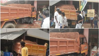 കെഎസ്ആർടിസി ബസ് പിന്നിലിടിച്ചു; നിയന്ത്രണം വിട്ട ടിപ്പർ പലചരക്ക് കടയിലേക്ക് ഇടിച്ചു കയറി അപകടം