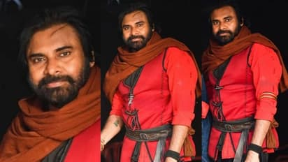 పవన్‌ పవర్‌ఫుల్‌ లుక్‌ లీక్‌.. గుబూరు మీసాలు, గెడ్డంతో అదరగొడుతున్న `హరిహర వీరమల్లు`నయా గెటప్‌