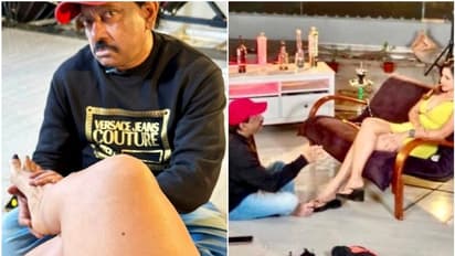 ಡೇಂಜರಸ್ ಬ್ಯೂಟಿಯ ಪಾದ ಹಿಡಿದು ಕುಳಿತ ರಾಮ್ ಗೋಪಾಲ್ ವರ್ಮಾ; ಫೋಟೋ ವೈರಲ್ 