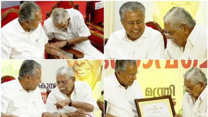 ഏറെക്കാലത്തിന് ശേഷം വയലാർ രവി പൊതുവേദിയിൽ; ചേർത്ത് പിടിച്ച് സ്നേഹം പങ്കിട്ട് മുഖ്യമന്ത്രി, ഒരു മനോഹര കാഴ്ച !