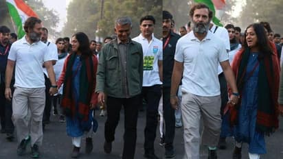 ಭಾರತ್ ಜೋಡೋನಲ್ಲಿ ಕರ್ನಾಟಕ ಮಾಜಿ ಸಚಿವರ ಪತ್ನಿ ಕೈಹಿಡಿದು ನಡೆದ ರಾಹುಲ್‌ ಗಾಂಧಿ