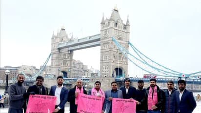 లండన్లో బీఆర్ఎస్ జెండా ఆవిష్కరణ... ‘‘దేశ్ కీ నేత కేసీఆర్’’ నినాదాలతో హోరెత్తిన టవర్ బ్రిడ్జి