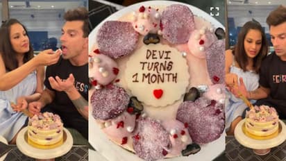 മകള്‍ ജനിച്ചിട്ട് ഒരു മാസം; കേക്ക് മുറിച്ച് ആഘോഷിച്ച് ബിപാഷയും കരണും; വീഡിയോ