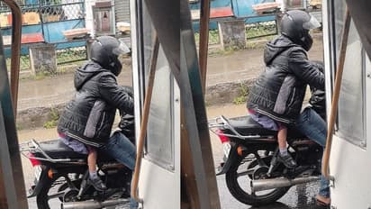 ಅಪ್ಪನ ಪ್ರೀತಿ... ಆಕಾಶವೇ ಮಿತಿ: ಅಪ್ಪ ಮಗನ ಫೋಟೋ ವೈರಲ್