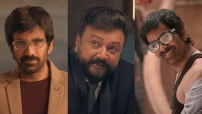 ഡബിള്‍ റോളില്‍ രവി തേജ, വില്ലനായി ജയറാം; 'ധമാക്ക' ട്രെയ്‍ലര്‍