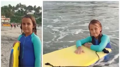 കടൽത്തിരകളിൽ ഊഞ്ഞാലാടി ​ഗ്ലാന; സർഫിം​ഗിൽ അത്ഭുതപ്പെടുത്തുന്ന പ്രകടനവുമായി രണ്ടാം ക്ലാസുകാരി