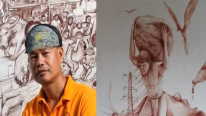 സ്വന്തം രക്തം ബ്ലഡ് ബാഗിൽ ശേഖരിക്കും, അതുപയോ​ഗിച്ച് മാത്രം ചിത്രം വരക്കുന്ന കലാകാരൻ