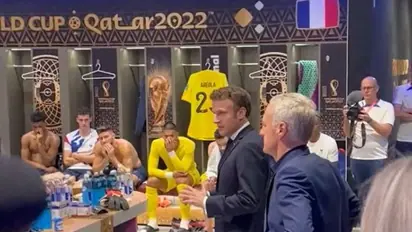 FIFA World Cup final: French President Emmanuel Macron consoles team after Argentina beats France