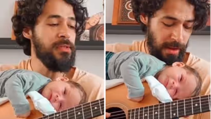 'ഈ പാട്ട് എത്ര മനോഹരം' ; അച്ഛന്റെ പാട്ടുകേട്ട കുഞ്ഞിന്റെ ഭാവങ്ങൾ, വീഡിയോ
