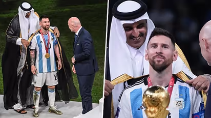 Did Emir of Qatar photo-bomb Messi's greatest moment by draping black robe? War of words rages on